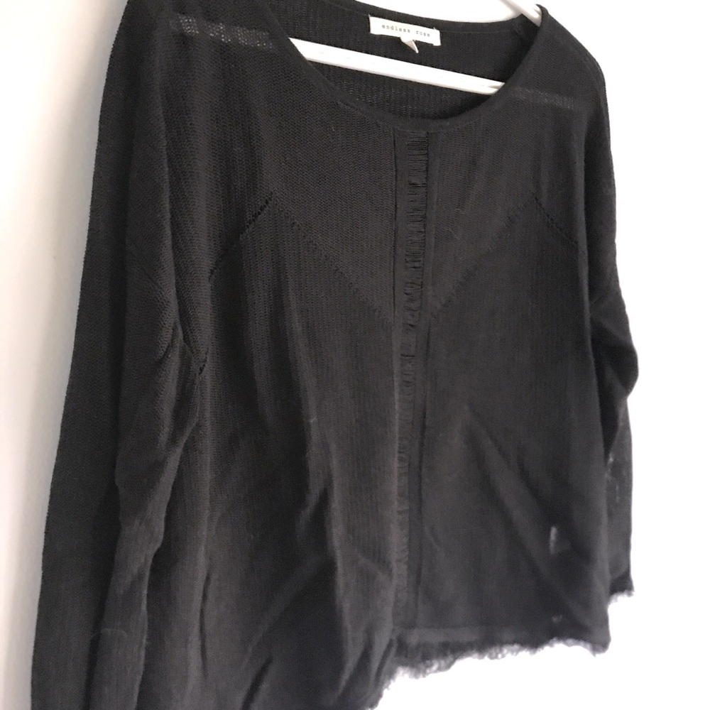 Endless Rose Black Sweater with Delicate Detailing. Women’s size small.